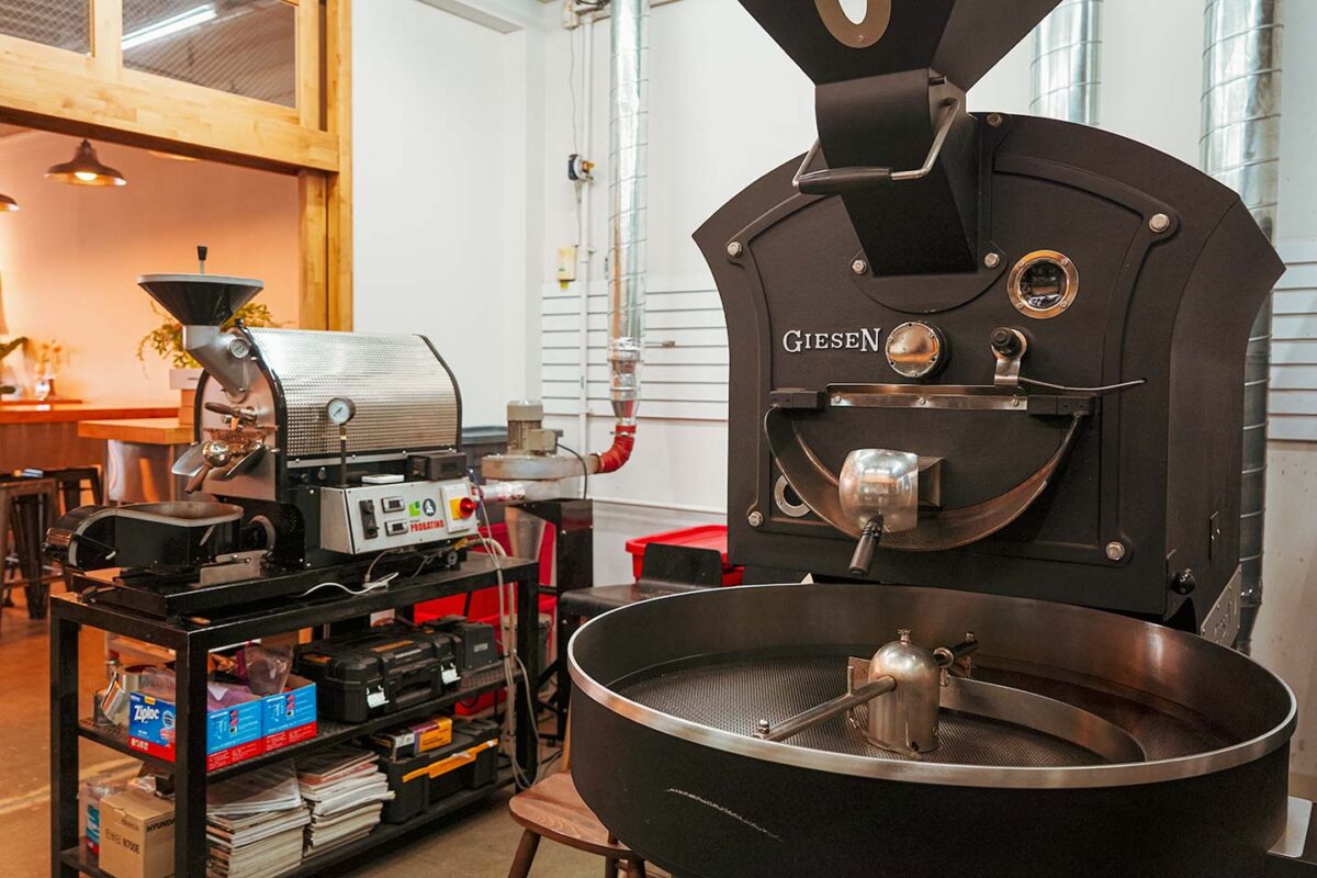 A Giesen roaster at New Wave Coffee Roasters, a specialty coffee roaster in Seoul, South Korea