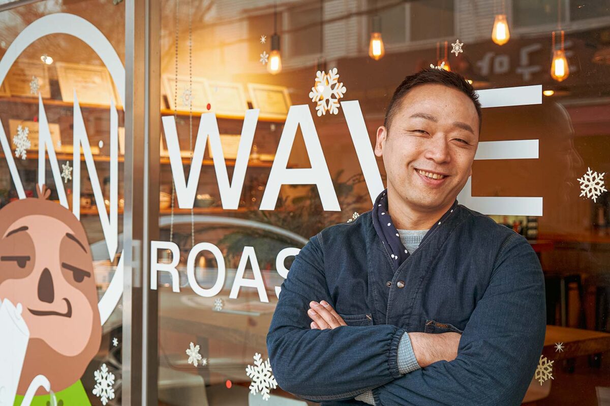 Seung Kwon Yoo outside his New Wave Coffee Roasters, a specialty coffee roaster in Seoul, South Korea