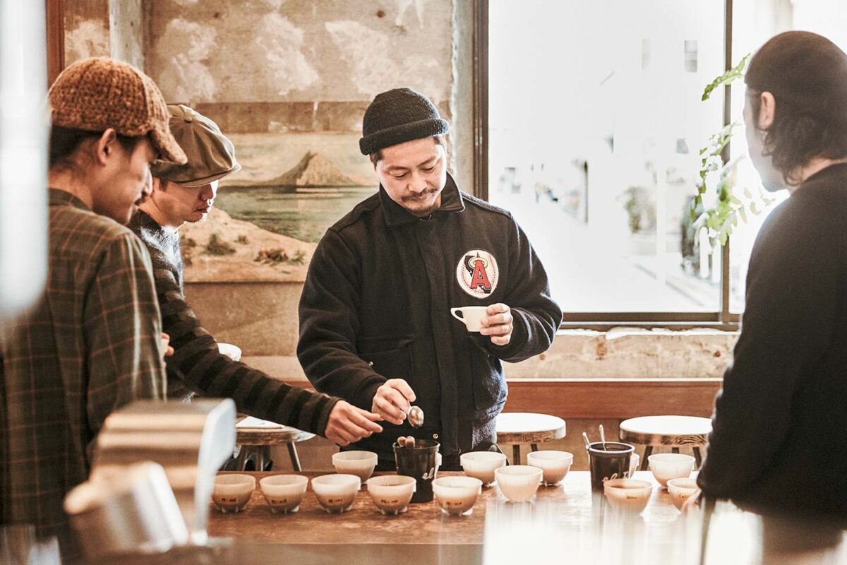 Cupping at Raw Sugar Roast, a specialty coffee roaster in Tokyo, Japan