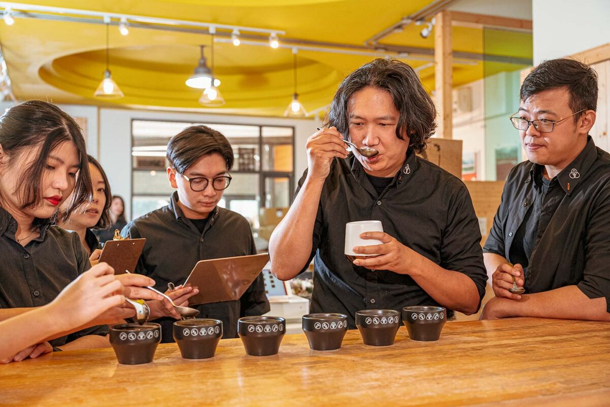 A cupping session at Cupping Spoon, a specialty coffee shop in Tainan, Taiwan